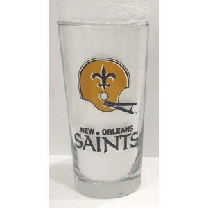 New Orleans Saints Vintage 1988 Drinking Glass Autographs Wendy's Black Gold